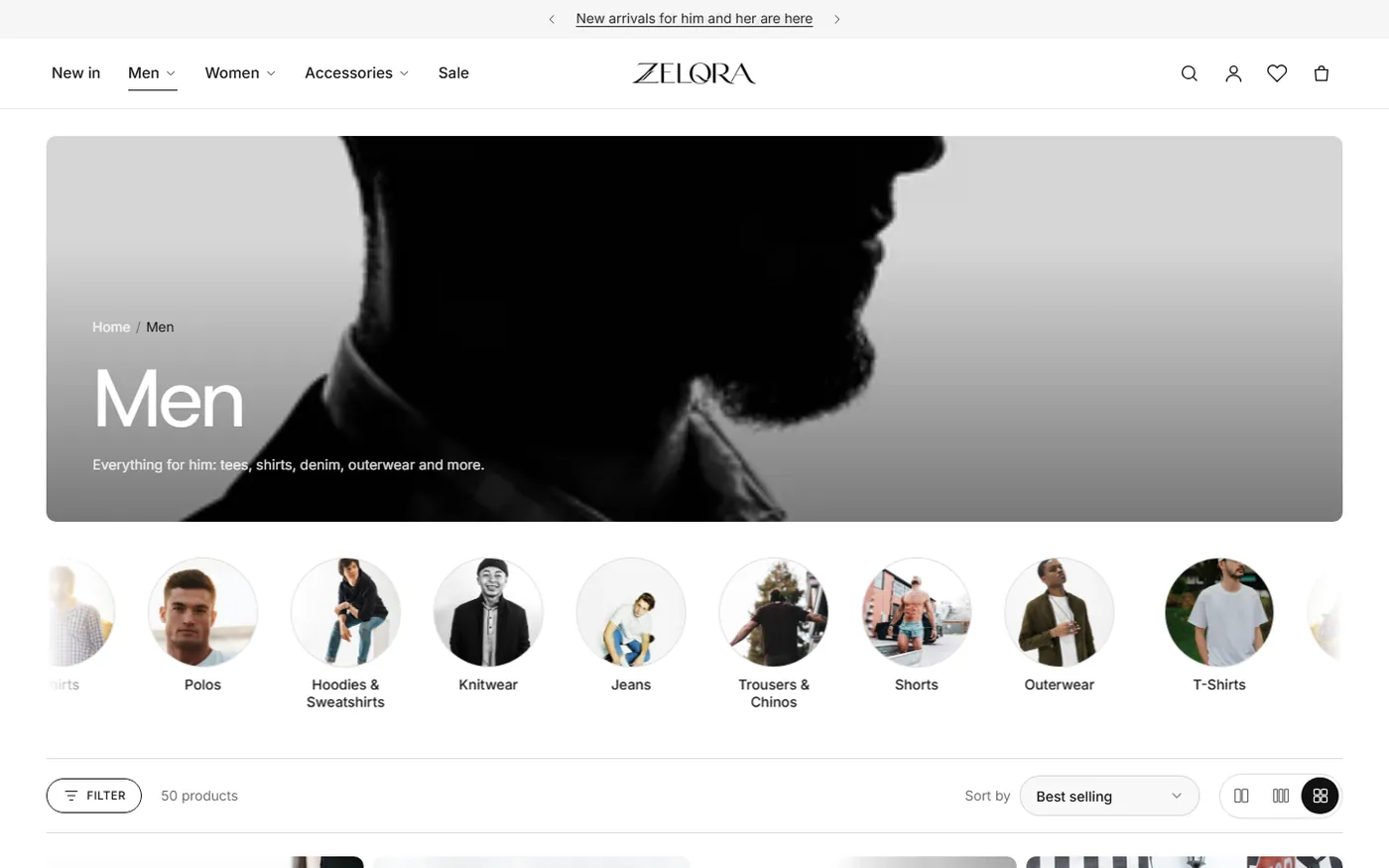 Collection pages on the demo store