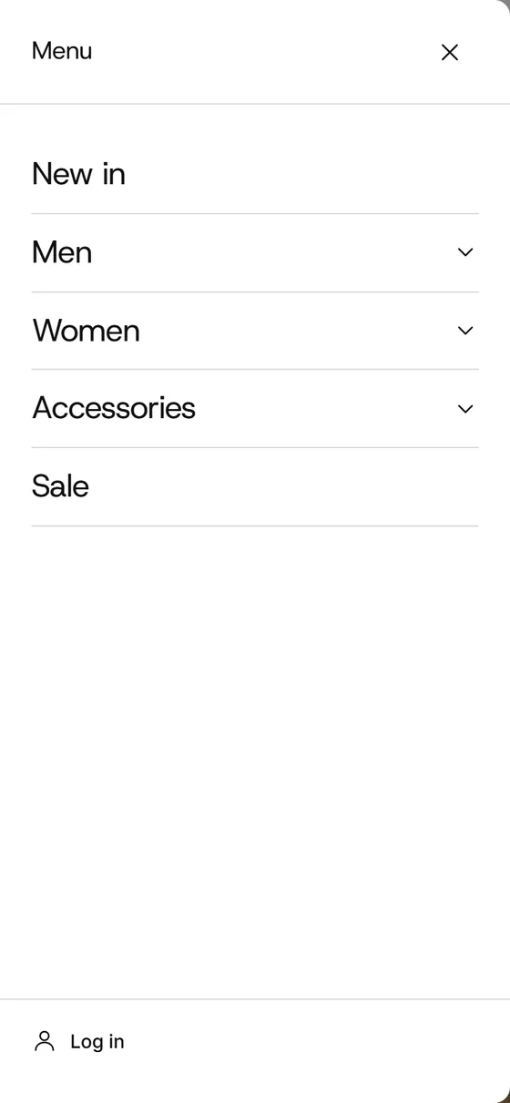 Menu drawer on a phone
